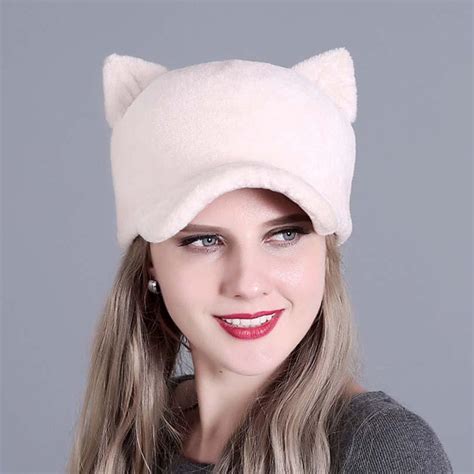 Satın alın Women Natural Real Mink Fur Hats Autumn and Winter Warm