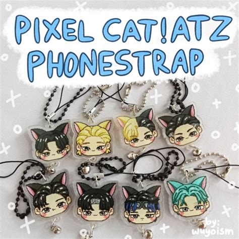 Jual Baca Deskripsi Pixel Cat Ateez Phonestrap Keychain Gantungan