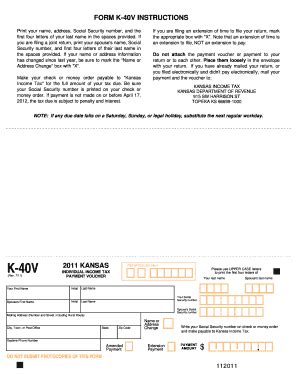 Fillable Online Ksrevenue Kansas Income Tax Form K V Fax Email