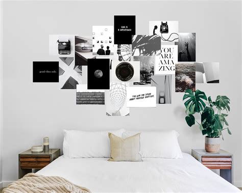 B&W Aesthetic WALL COLLAGE KIT Digital Download Dorm Room - Etsy