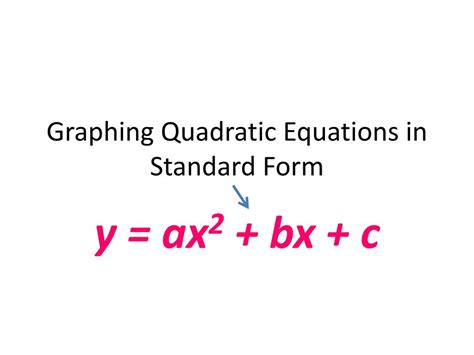 PPT Graphing Quadratic Equations In Standard Form PowerPoint