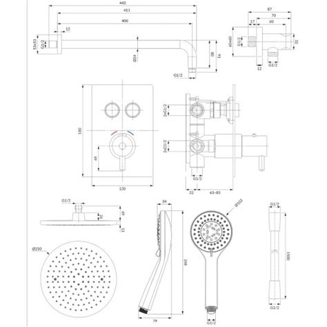 OMNIRES Termostatyczny System Prysznicowy Podtynkowy Y GOCLICK Chrom