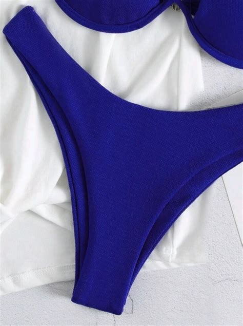 Royal Blue Push Up Bikini Swimsuit Shein Women S Fashion Swimwear