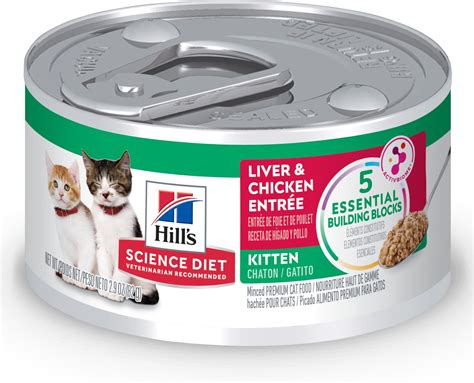 Hill S Science Diet Kitten Liver And Chicken Entree Canned Cat Food 2 9 Oz Case Of 24