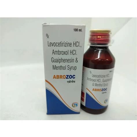 Ambroxol Hydrochloride Levocetirizine Hcl Guaiphenesin Menthol Syrup