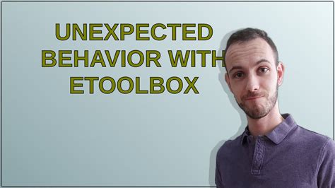 Unexpected Behavior With Etoolbox YouTube