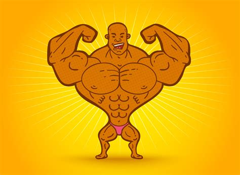 Vector cartoon of a bodybuilder. 5492818 Vector Art at Vecteezy