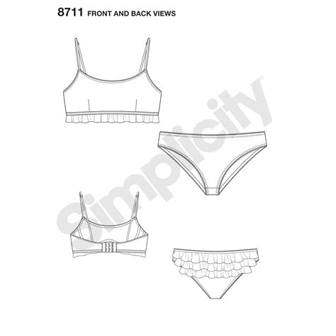 Simplicity 8711 Monowire Bra And Panties