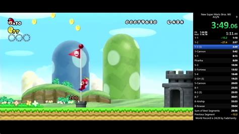 New Super Mario Bros Wii Speedrun In Youtube