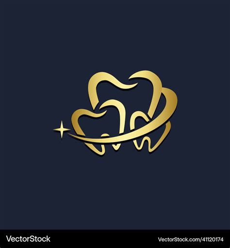 Dental Tooth Gold Logo Royalty Free Vector Image