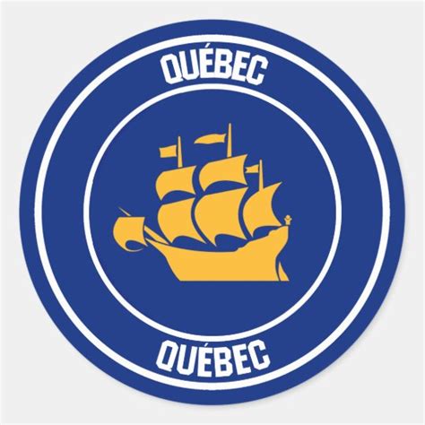 Quebec City Round Emblem Classic Round Sticker