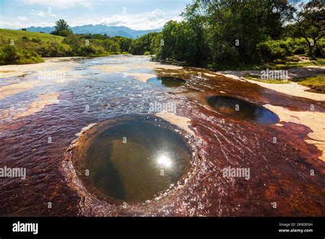 Natural Pools Of Quebrada Las Gachas In Guadalupe Colombia South