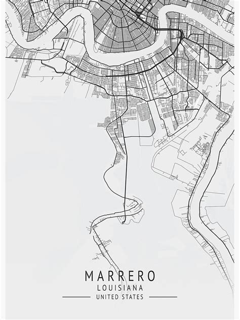 Marrero Louisiana US Gray City Map Poster For Sale By Ctmapprint