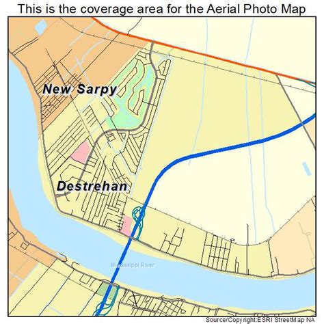 Aerial Photography Map of Destrehan, LA Louisiana