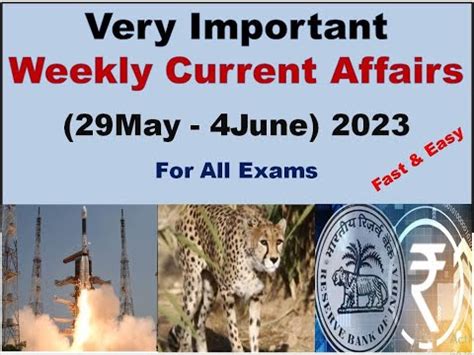 29 May 4 June 2023 Weekly Current Affair UPSC SSC Bank PO Clerk IBPS