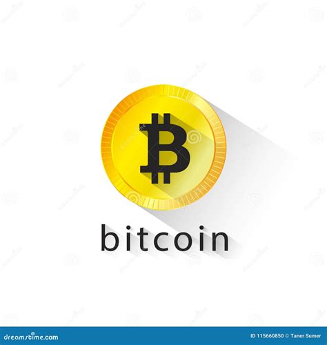 Bitcoin Crypto Currency With Yellow Coin Stock Vector Illustration Of