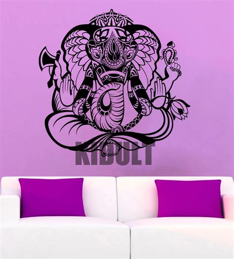 Hindu Elephant God Wall Decals Vinyl Wall Stickers Creative Personality