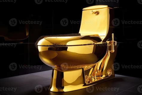 A Luxurious Toilet Made Of Pure Gold Created With Generative Ai