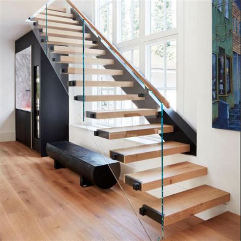 Glass Balustrade Straight Floating Stairs Straight Floating Stairs