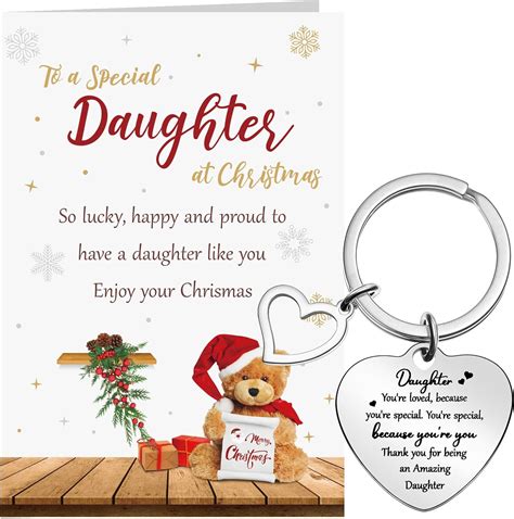 Yaomiao Daughter Christmas Card Keyring Gifts From Mum Dad With