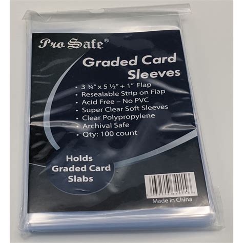 Pack Of 100 Pro Safe Resealable Graded Trading Card Poly Sleeves