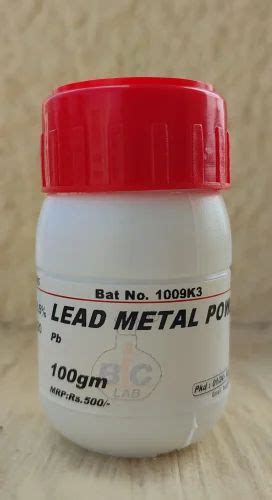 Grade Standard Reagent Grade 100gm Lead Metal Powder Packaging Type