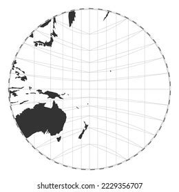 Vector World Map Gnomonic Projection Plain Stock Vector (Royalty Free ...