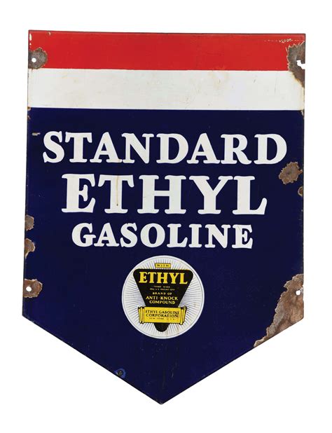 Lot Detail Standard Ethyl Gasoline Porcelain Service Station Sign W