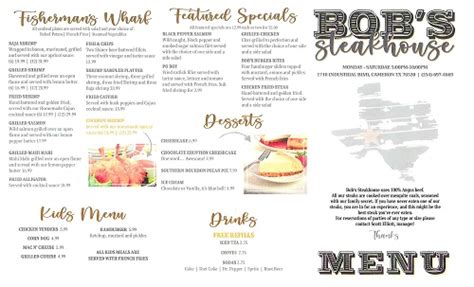 Bob's Steakhouse | Restaurants | Entertainment | Food & Beverage ...