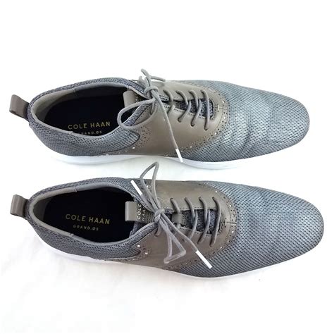 Cole Haan Grand Os Gray Embellished Saddle Sneakers C Gem