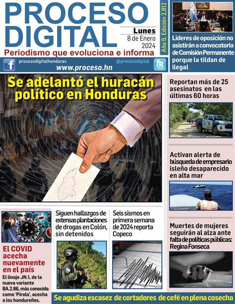 Portada Digital Lunes 8 De Enero 2024 Proceso Digital