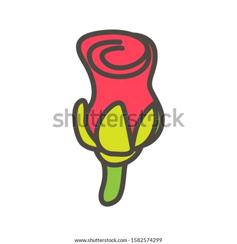 Cartoon Rose Flower Icon Vector Stock Vector Royalty Free