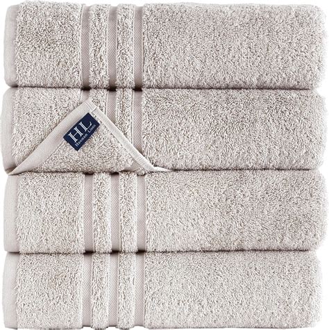 Amazon Hawmam Linen Ice Silver Bath Towels 4 Pack Soft And