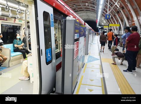 September 28, 2023. Jakarta, Indonesia. LRT station at night ...