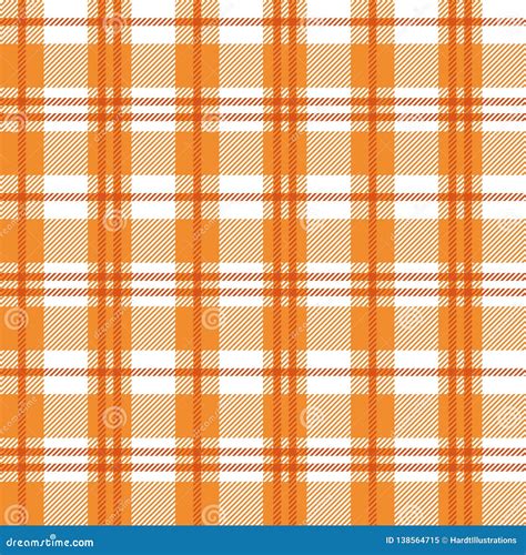 Orange Buffalo Plaid Seamless Pattern Stock Vector Illustration Of