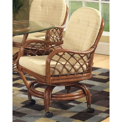 Classic Rattan Grand Isle Swivel Tilt Caster Arm Chair Dinette Online