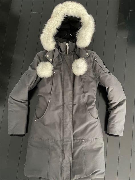 Moose Knuckles Original Stirling Parka Fur Winter Coat Granite Xs