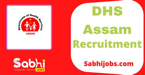 DHS Assam Recruitment 2025 Apply Jobs Dhs Assam Gov In