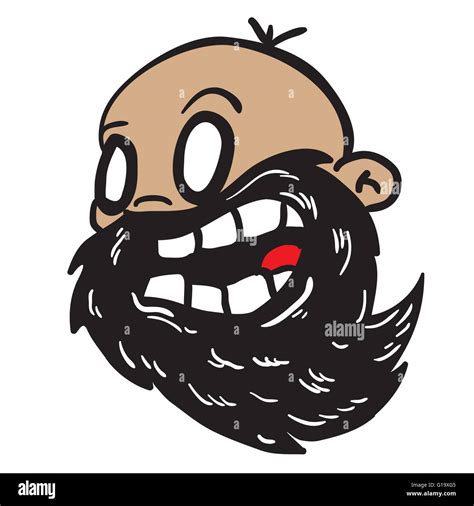 Bearded Bald Man Cartoon Illustration Stock Vector Image Art Alamy