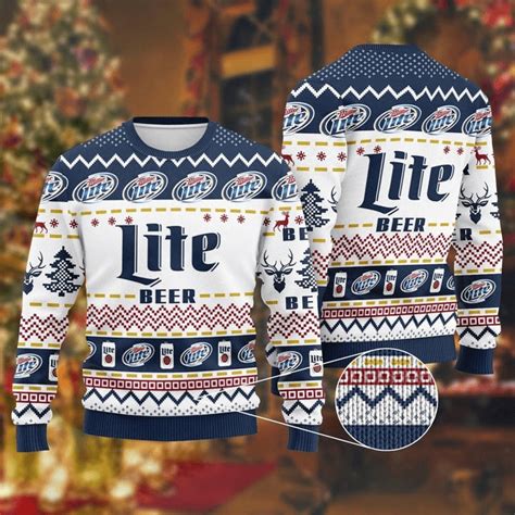 Miller Lite Christmas Sweater | Miller Lite Xmas Ugly Sweater