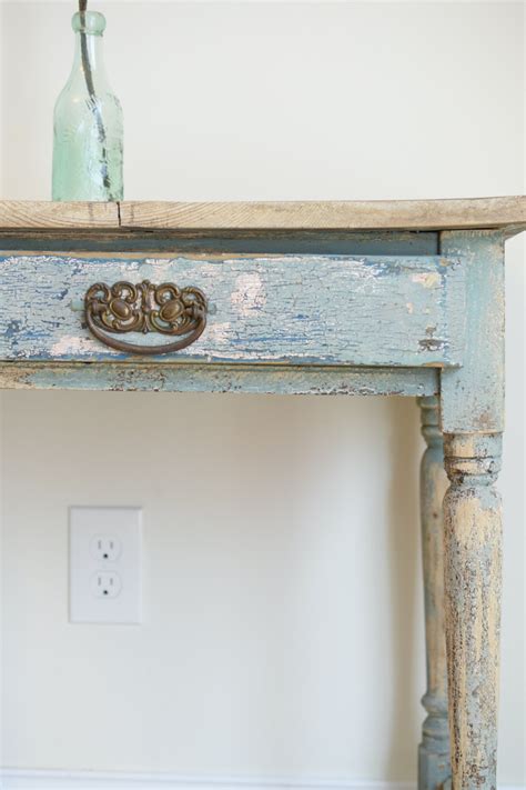 The Small Antique Blue Table - Sky Lark House