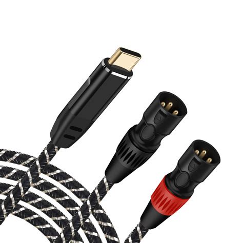 Amazon.co.jp: USB C to 2 XLRオーディオケーブル 1.5MタイプC - XLRオス出力ステレオ変換ケーブル、スマート