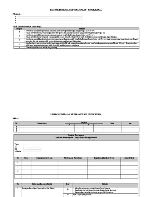 Lembar Penilaian Keterampilan Pdf