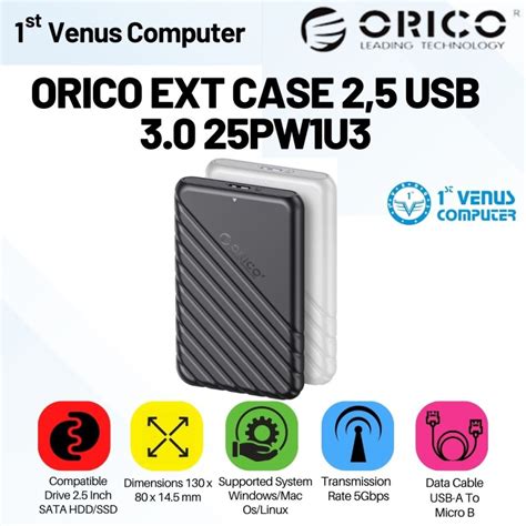 Jual ORICO 25PW1 U3 SSD HDD Enclosure 2 5 Inch SATA USB 3 0 External