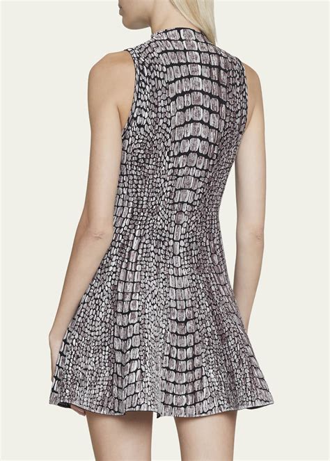 ALAIA Crocodile Print Jacquard Mini Dress Bergdorf Goodman