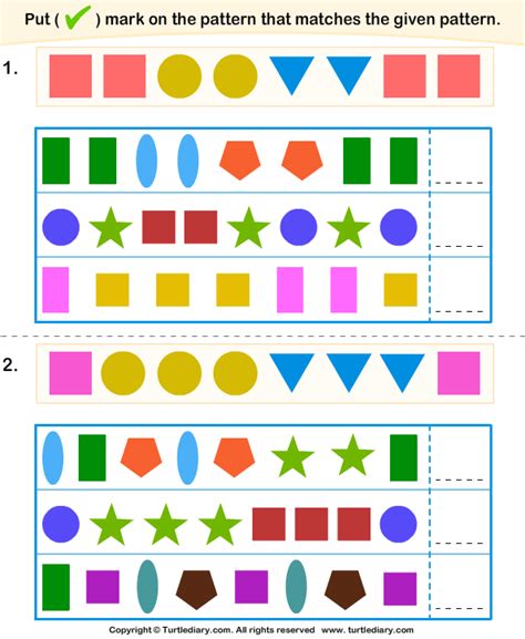 FREE Pattern Match Game Printable Early Years EY EYFS 42 OFF