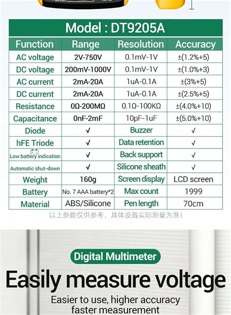 Aneng Dt A Digital Profesional Multimeter Ac Dc Transistor Voltage
