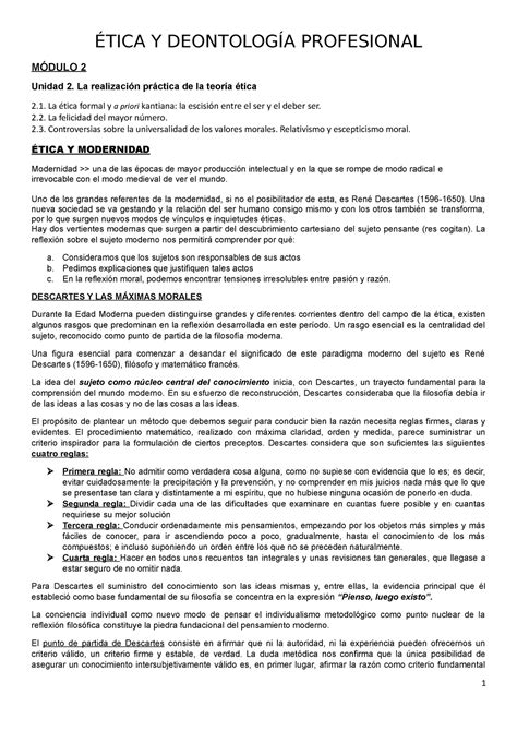 Modulo Etica Y Deontolog A Tica Y Deontolog A Profesional M Dulo