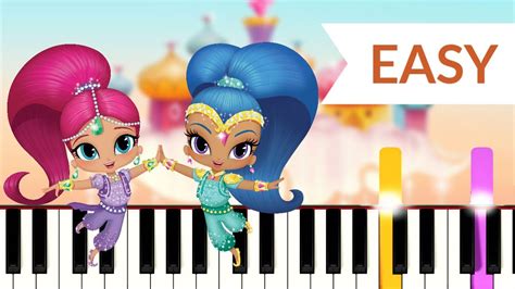 Shimmer And Shine Theme Song Easy Piano Tutorial Youtube