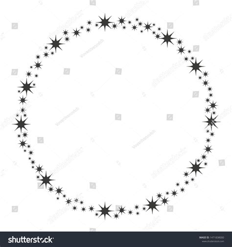 Stardust Frame Shiny Star Circle Frame Stock Vector Royalty Free